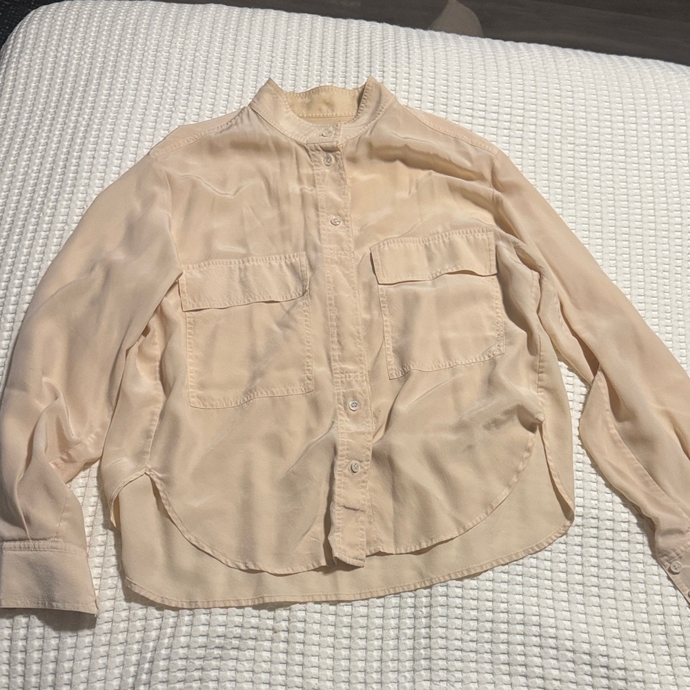 Frame Denim Peach Button-Front Top